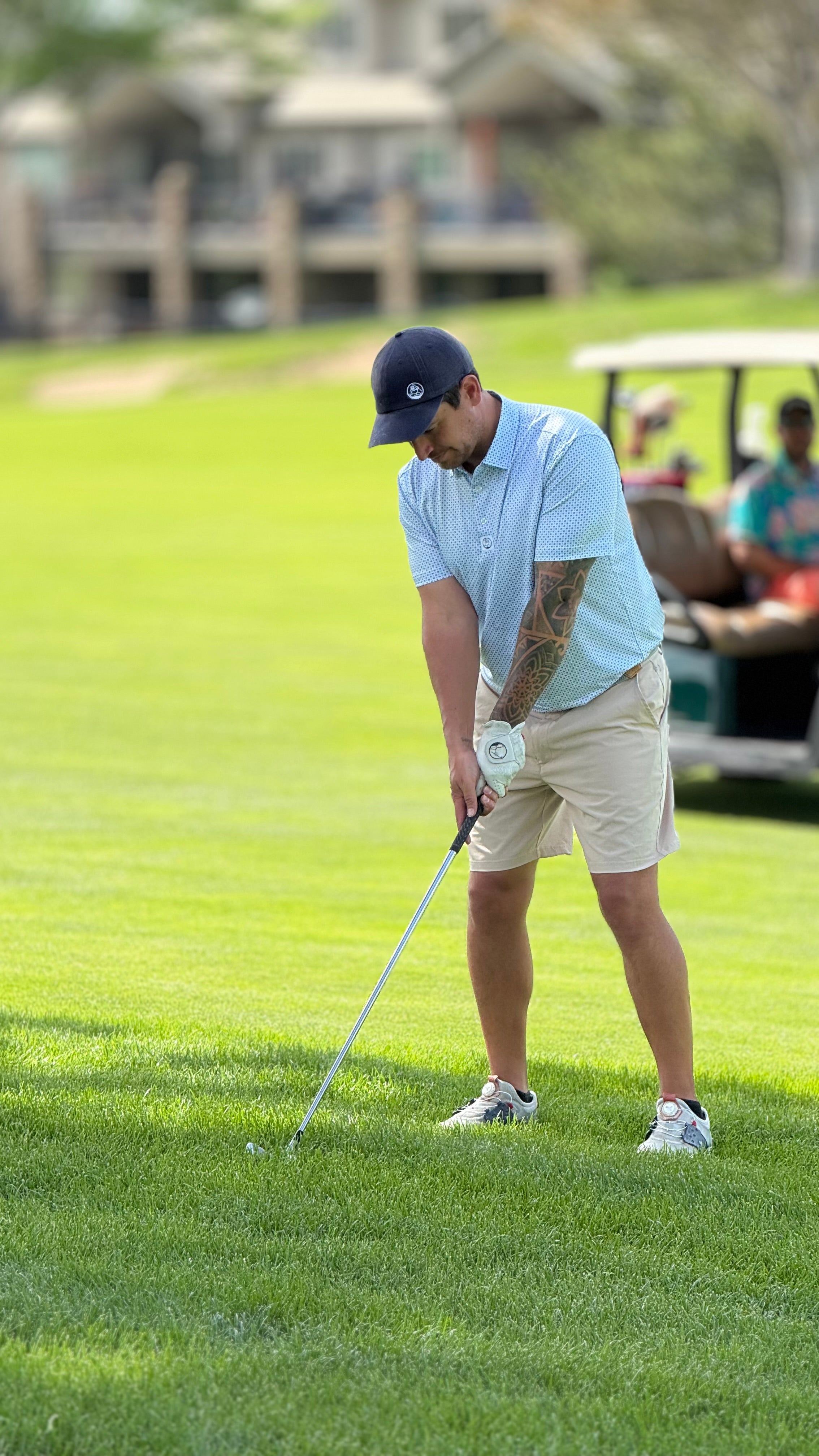 Golfer about to swing